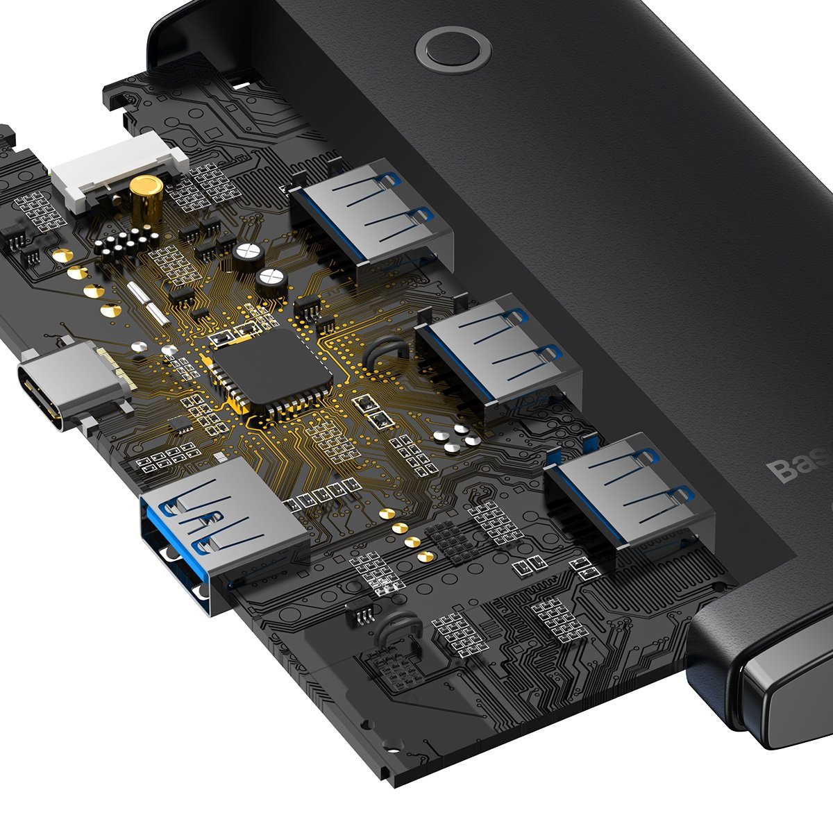 "lite" Serijos Adapteris Hub Usb-c 4x Usb 3.0 1 M Juodas