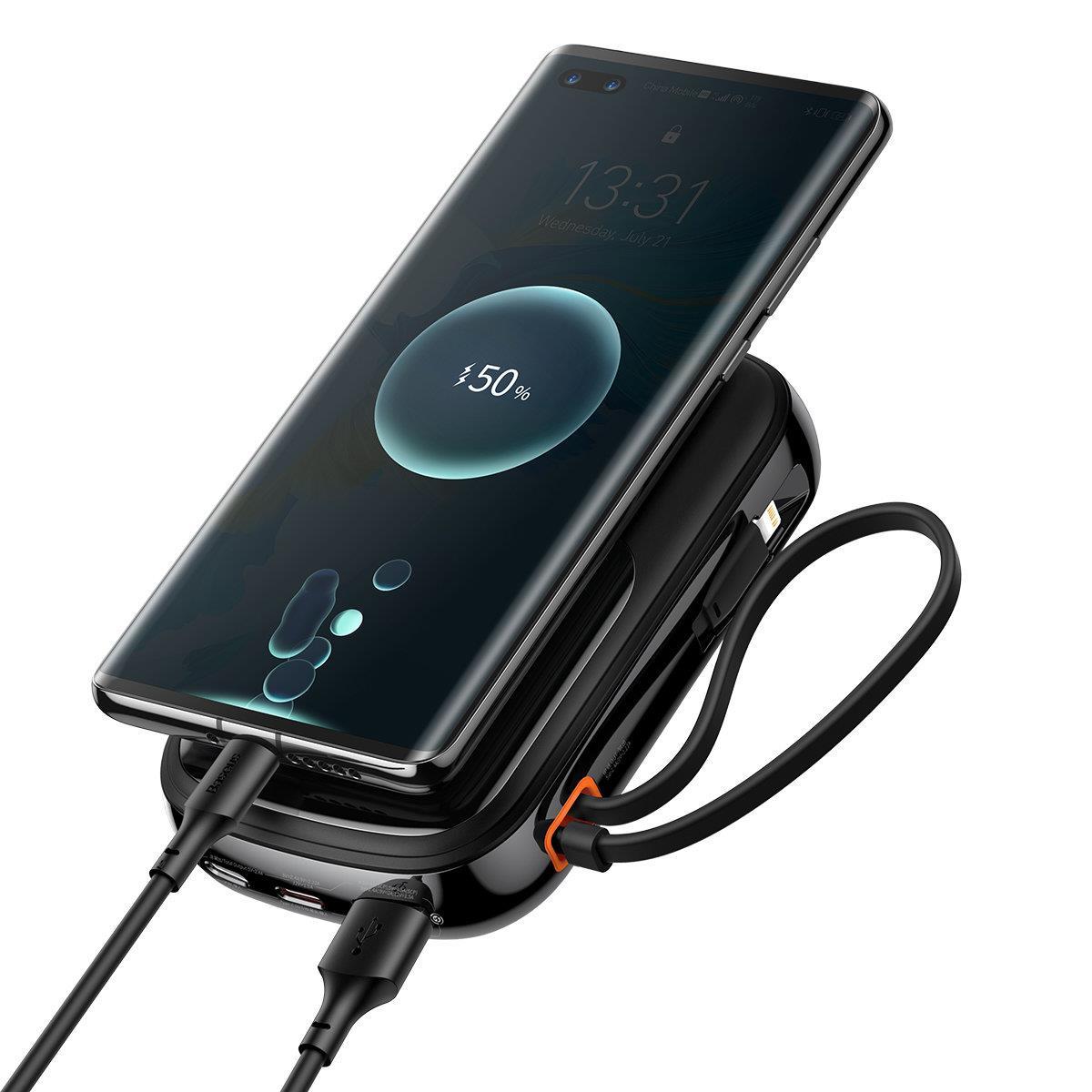 Greito įkrovimo 10000mah 22,5w Qc-pd-scp-fcp Usb-c Kabelis, Juodas