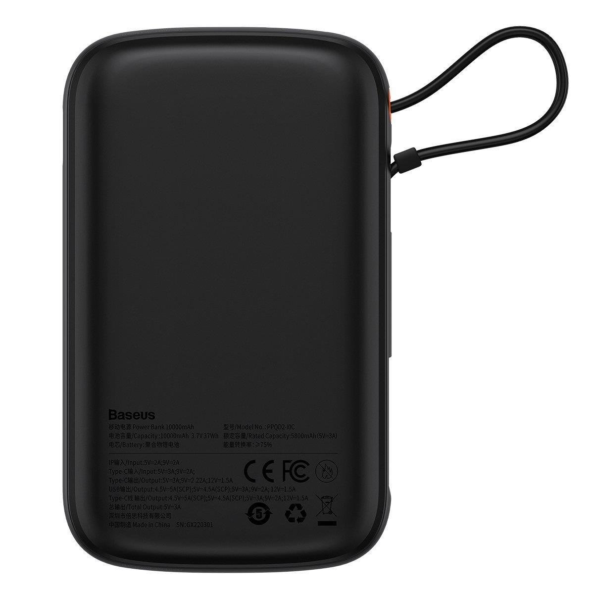 Greito įkrovimo 10000mah 22,5w Qc-pd-scp-fcp Usb-c Kabelis, Juodas