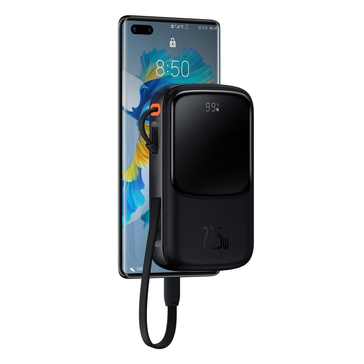 Greito įkrovimo 10000mah 22,5w Qc-pd-scp-fcp Usb-c Kabelis, Juodas