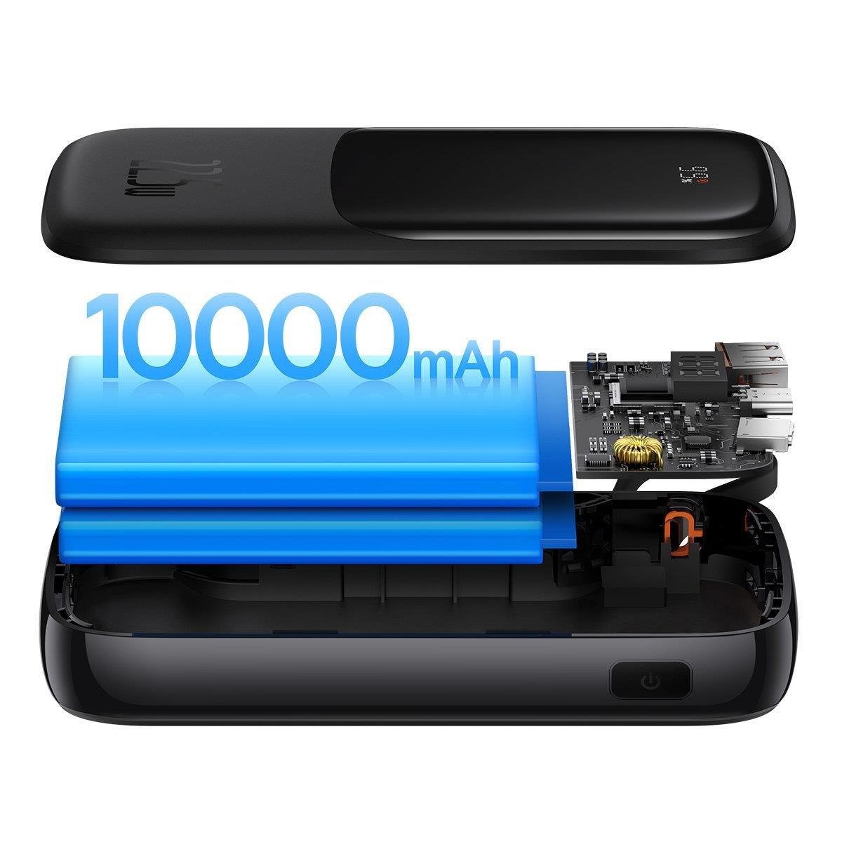Greito įkrovimo 10000mah 22,5w Qc-pd-scp-fcp Usb-c Kabelis, Juodas