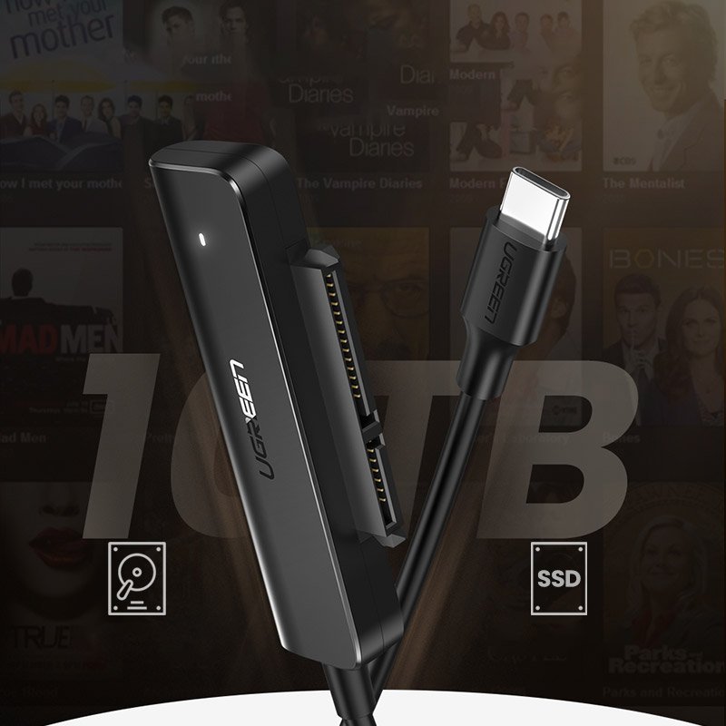 Adapteris Hdd Ssd 2,5'' Sata Iii 3.0 į Usb-c - Juodas