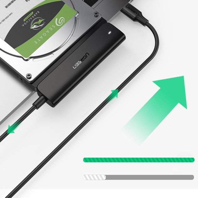 Adapteris Hdd Ssd 2,5'' Sata Iii 3.0 į Usb-c - Juodas
