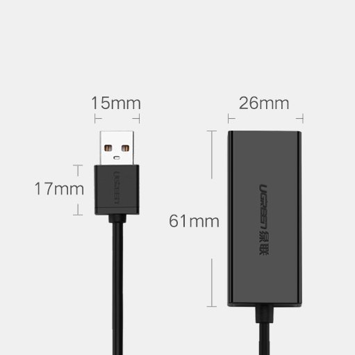 Išorinis Lan Adapteris Rj45 - Usb 2.0 100 Mbps - Juodas