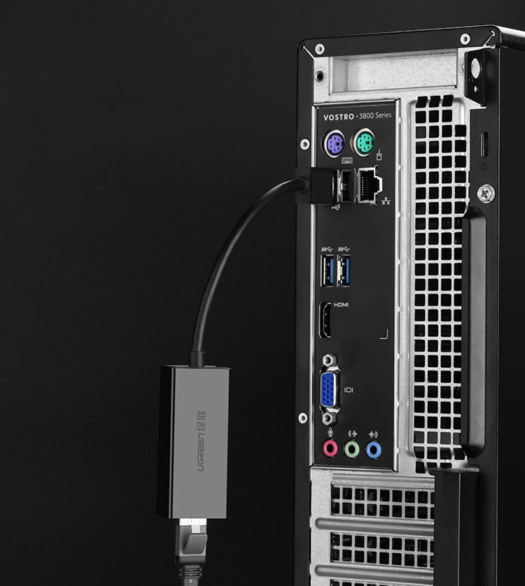 Išorinis Lan Adapteris Rj45 - Usb 2.0 100 Mbps - Juodas