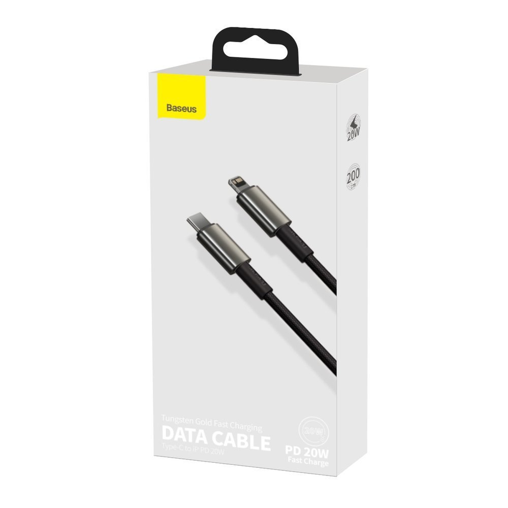 "iphone" Usb-c - "lightning" Greitojo įkrovimo 20w 2 M Kabelis - Visas Juodas