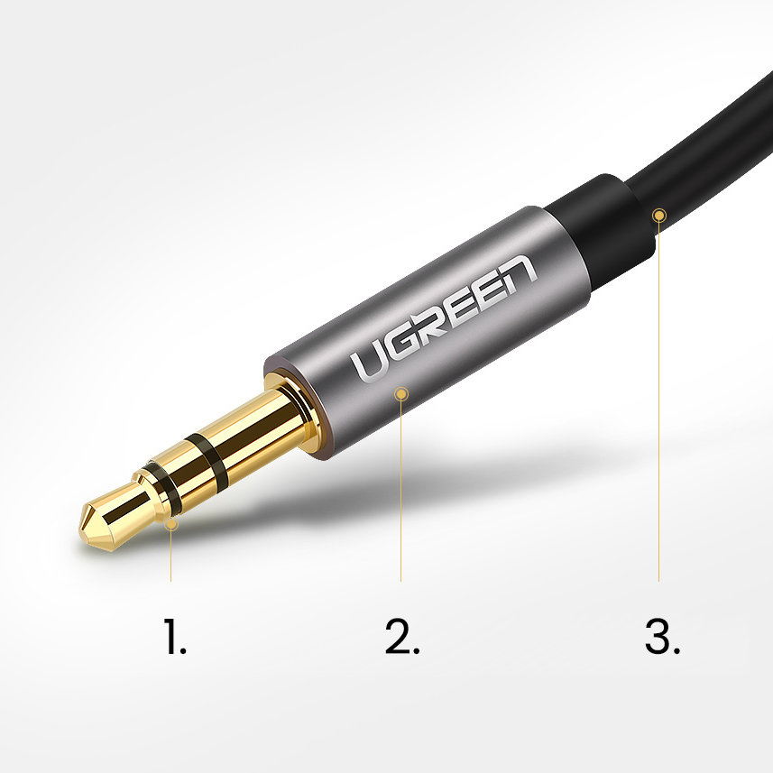 Garso Kabelis Aux Mini Jack 3,5 Mm 1 M - Juodas