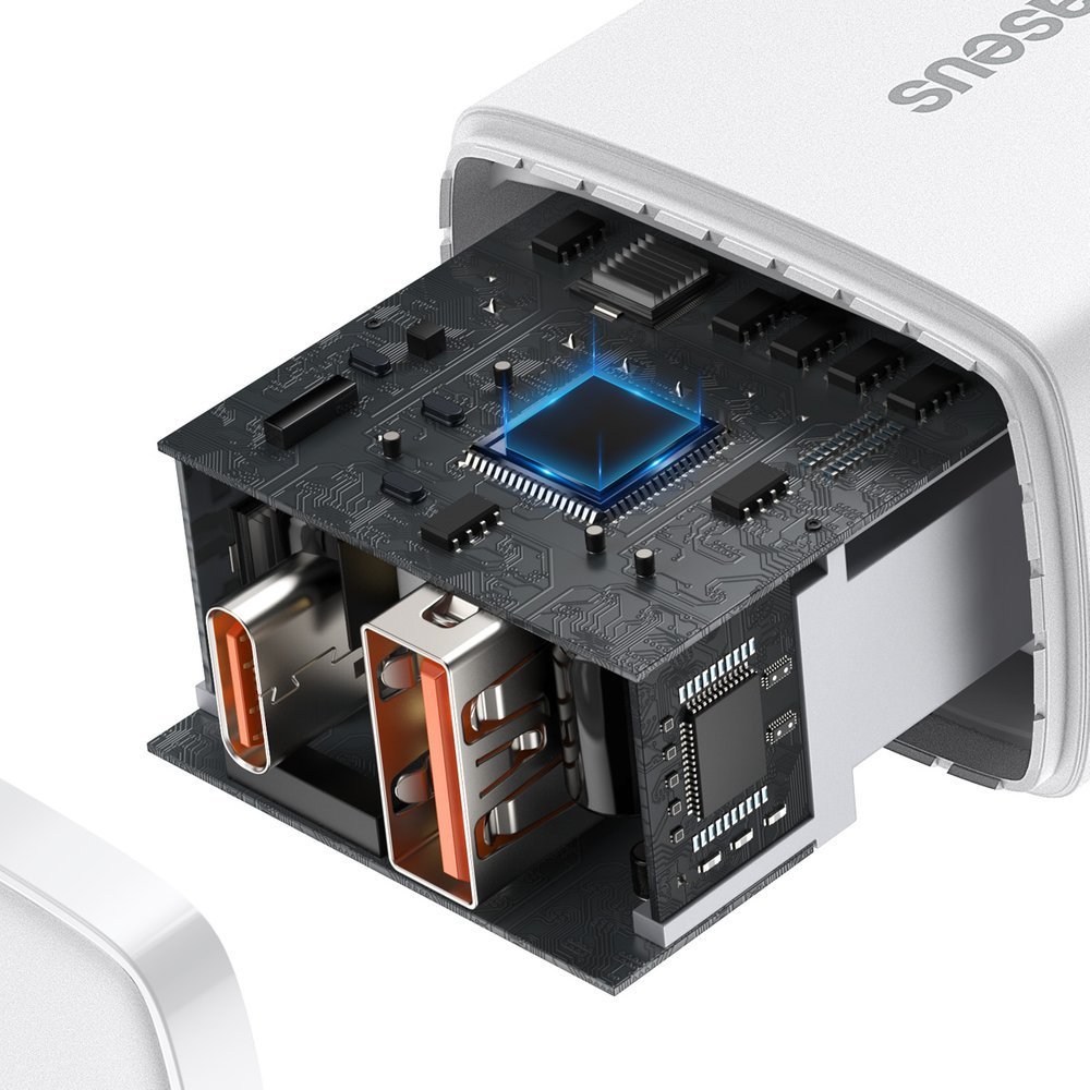 Kompaktiškas Usb-c 20w 3a Pd Qc 3.0 Greitasis įkroviklis, Baltas