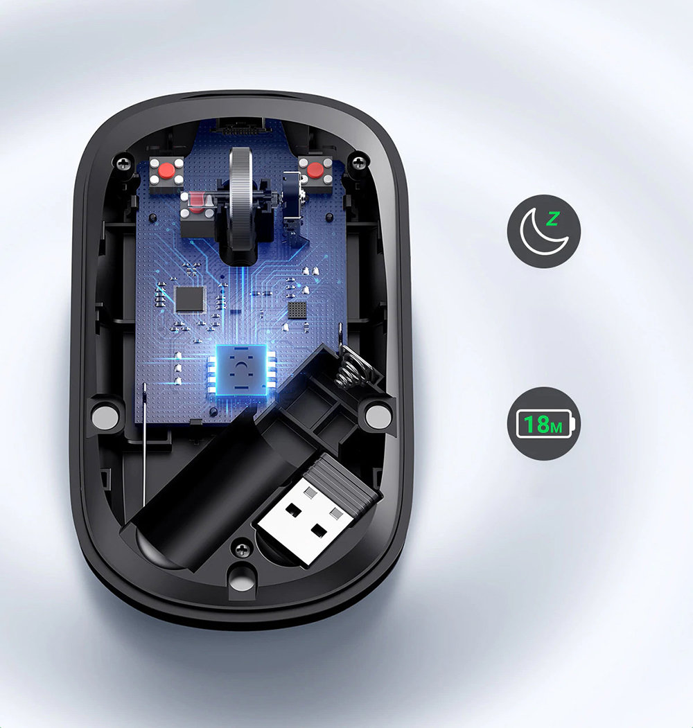 Patogi Belaidė Usb Kompiuterio Pelė Pilkos Spalvos
