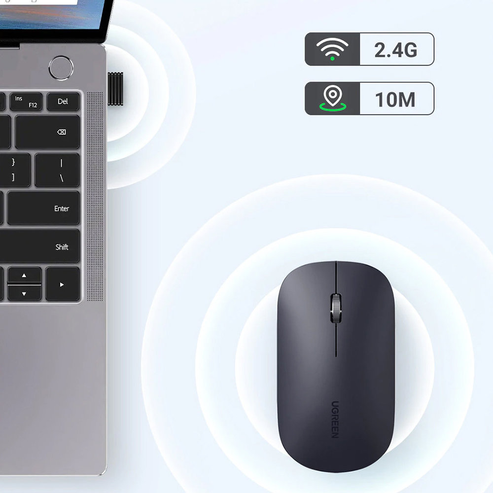 Patogi Belaidė Usb Kompiuterio Pelė Pilkos Spalvos