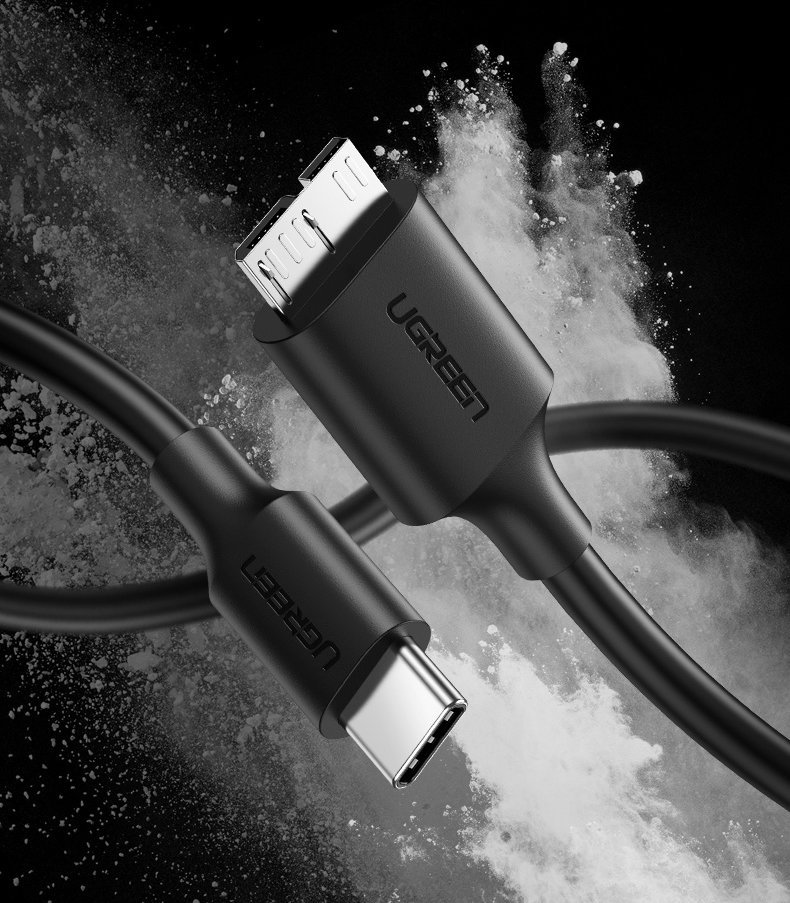 Kabelis Usb-c - Micro Usb-b Superspeed 3.0 1 M Juodas