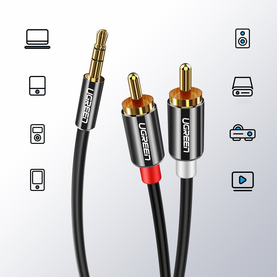 Garso Kabelis 3,5 Mm Mini Lizdas - 2rca 2 M Juodas