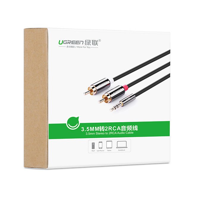 Garso Kabelis 3,5 Mm Mini Lizdas - 2rca 2 M Juodas
