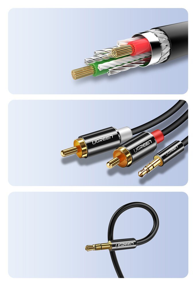 Garso Kabelis 3,5 Mm Mini Lizdas - 2rca 2 M Juodas
