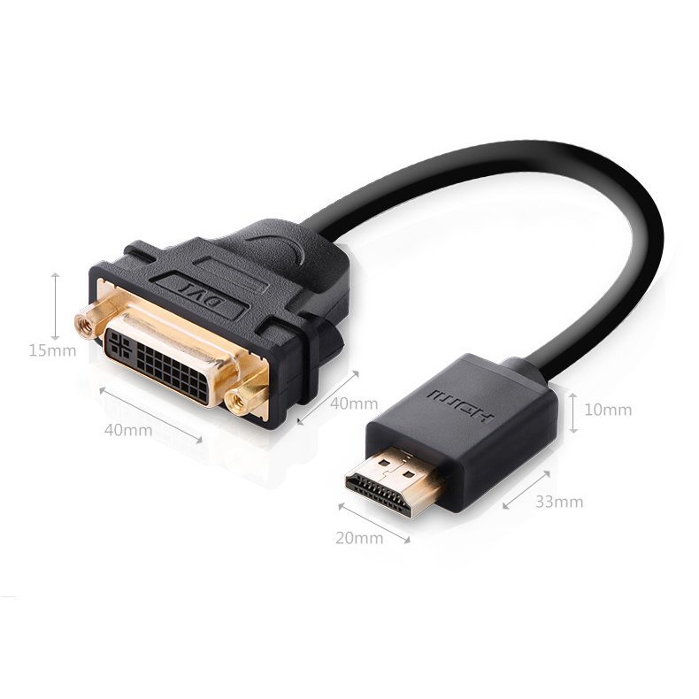Adapterio Kabelis Dvi Moteris - Hdmi Vyras 22 Cm Juodas