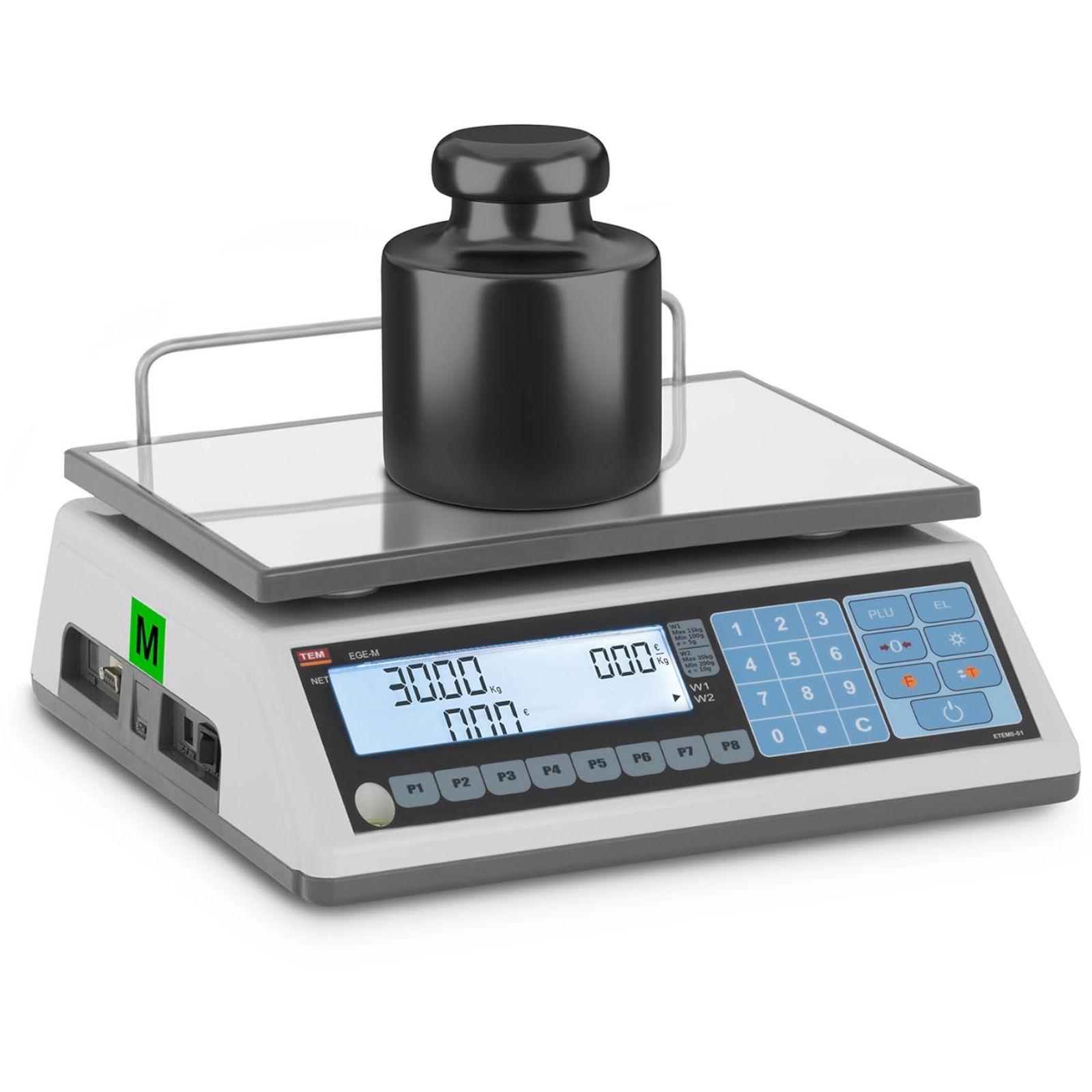 Komercinės Svarstyklės 30 Kg / 10 G Lcd M Legalizacija