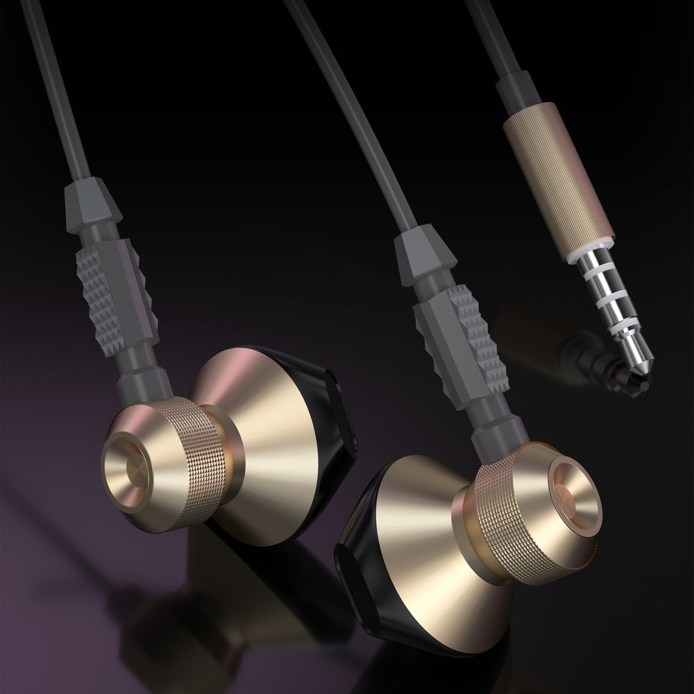 Metalinės Laidinės Ausinės Su 3,5 Mm Mini Lizdu Pilkos Spalvos