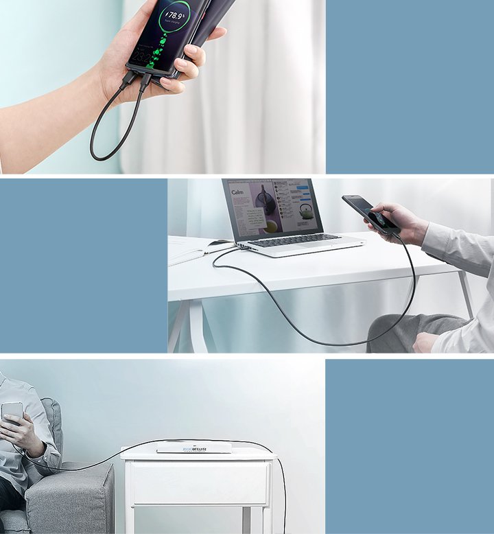 Kabelis Usb - Usb-c 2a 2 M Juodas