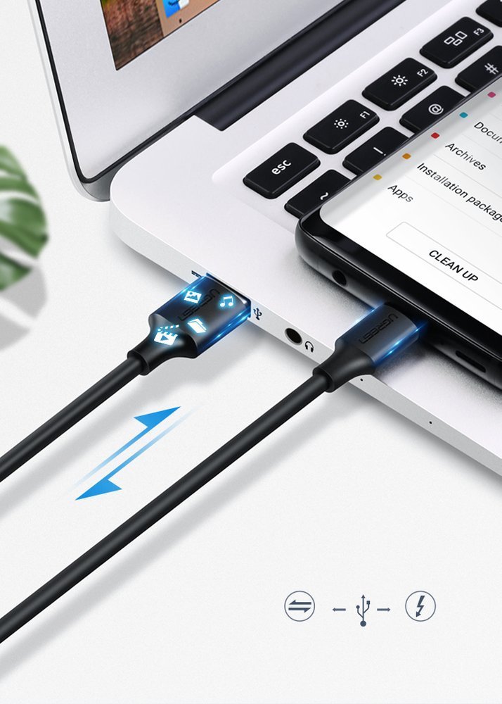 Kabelis Usb - Usb-c 2a 2 M Juodas