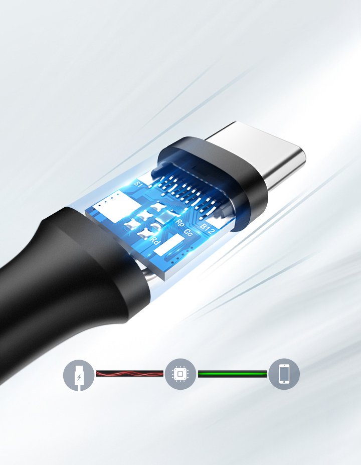 Kabelis Usb - Usb-c 2a 2 M Juodas