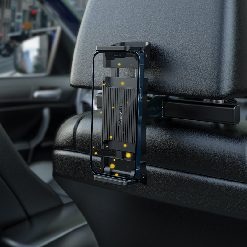 Automobilio Galvos Atlošo Laikiklis Telefonui Ir Planšetiniam Kompiuteriui 135-230 Mm Pločio Juodas