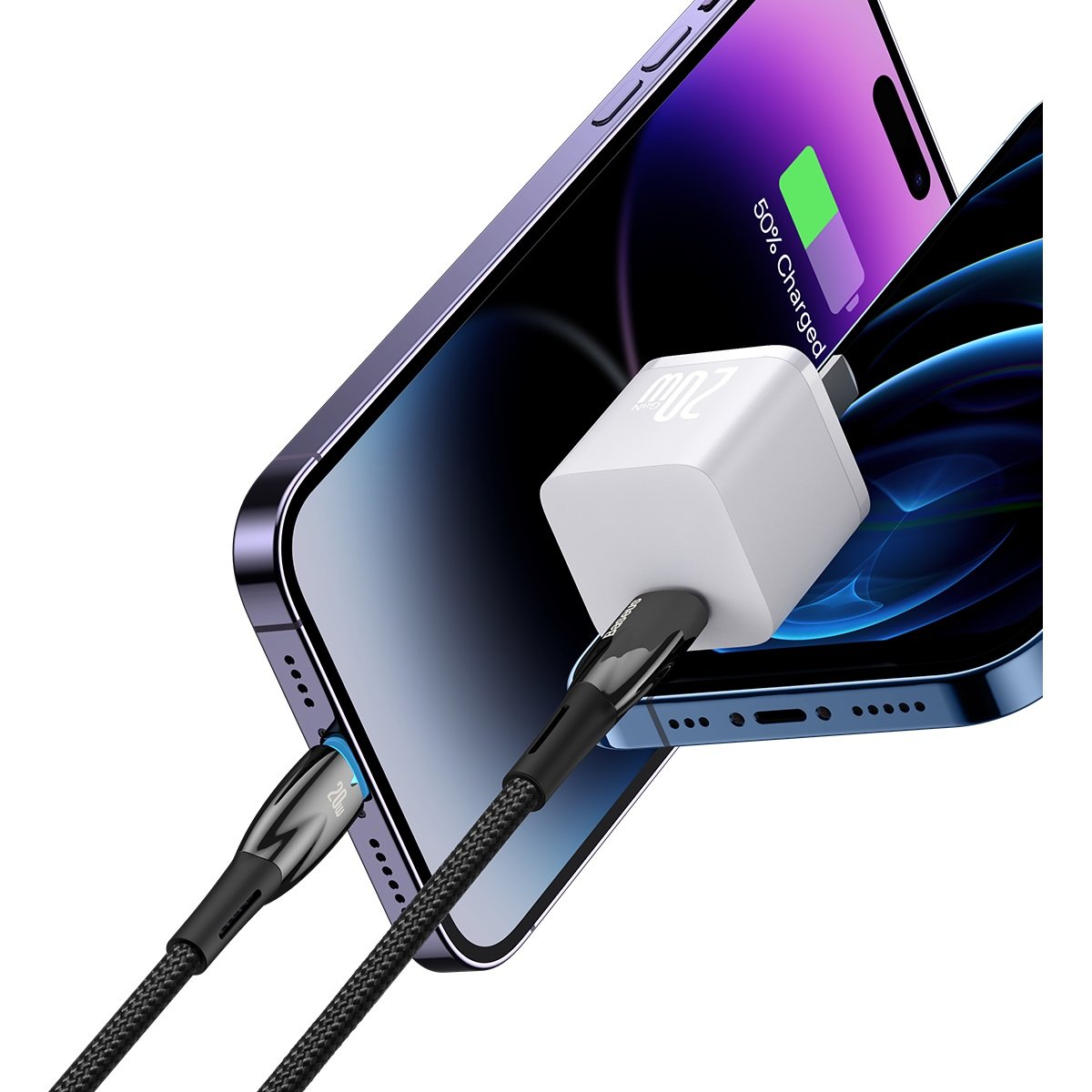 Greitasis įkrovimo Kabelis "iphone" Usb-c - "lightning" 480mb/s Pd 20w 2 M Juodas