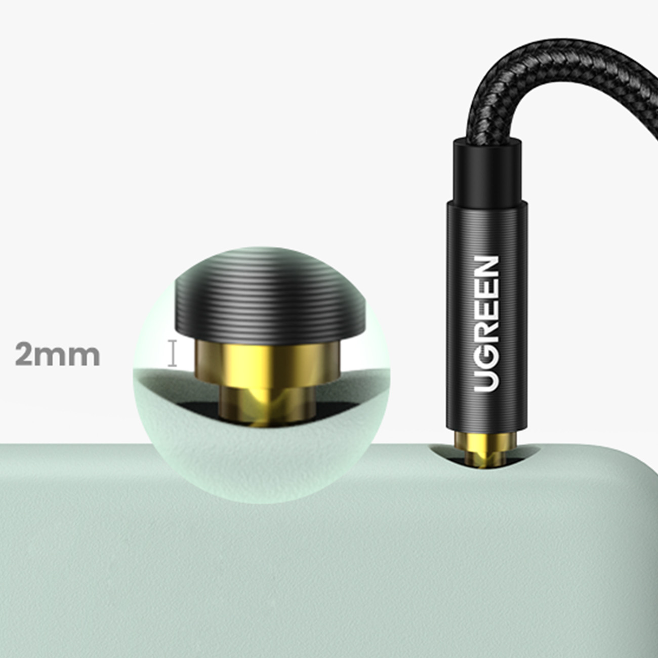 Stiprus Pintas Aux Garso Kabelis Minijack 3,5 Mm 1,5 M Mėlynos Spalvos
