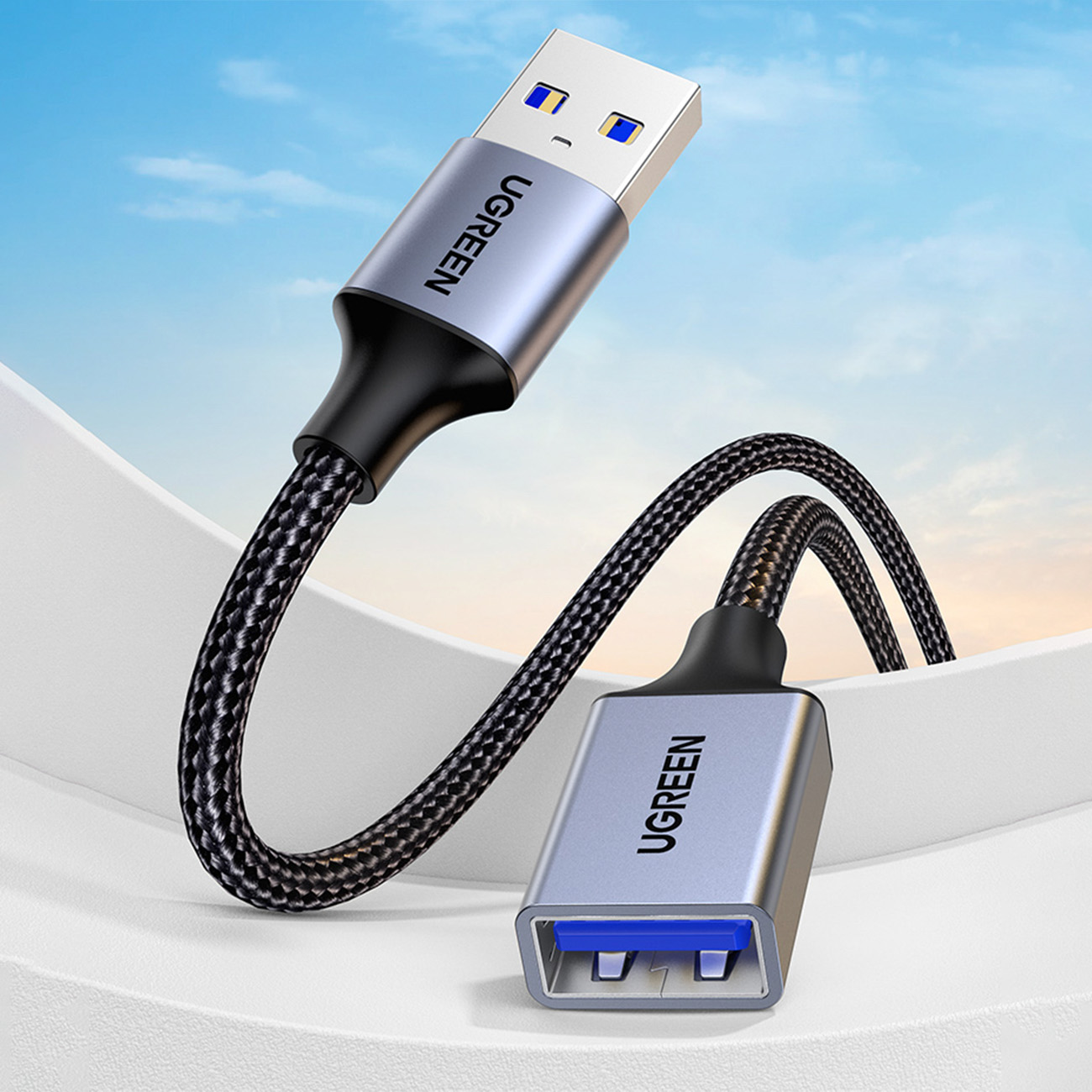 Patvarus Usb 3.0 5gb/s Kabelio Ilgintuvas 1 M Pilkos Spalvos