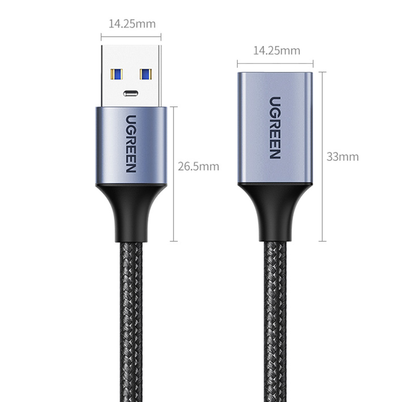 Patvarus Usb 3.0 5gb/s Kabelio Ilgintuvas 1 M Pilkos Spalvos