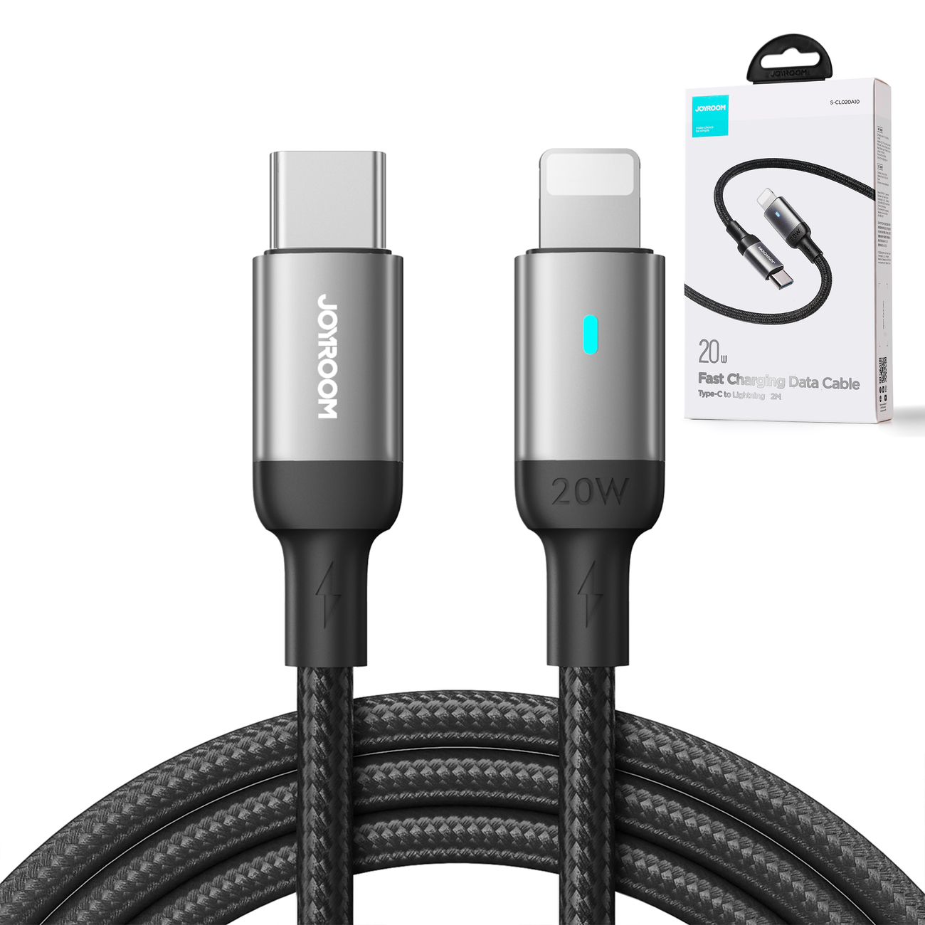 Kabelis "iphone" Usb-c - "lightning" A10 Serijos 20w 1,2 M Juodas