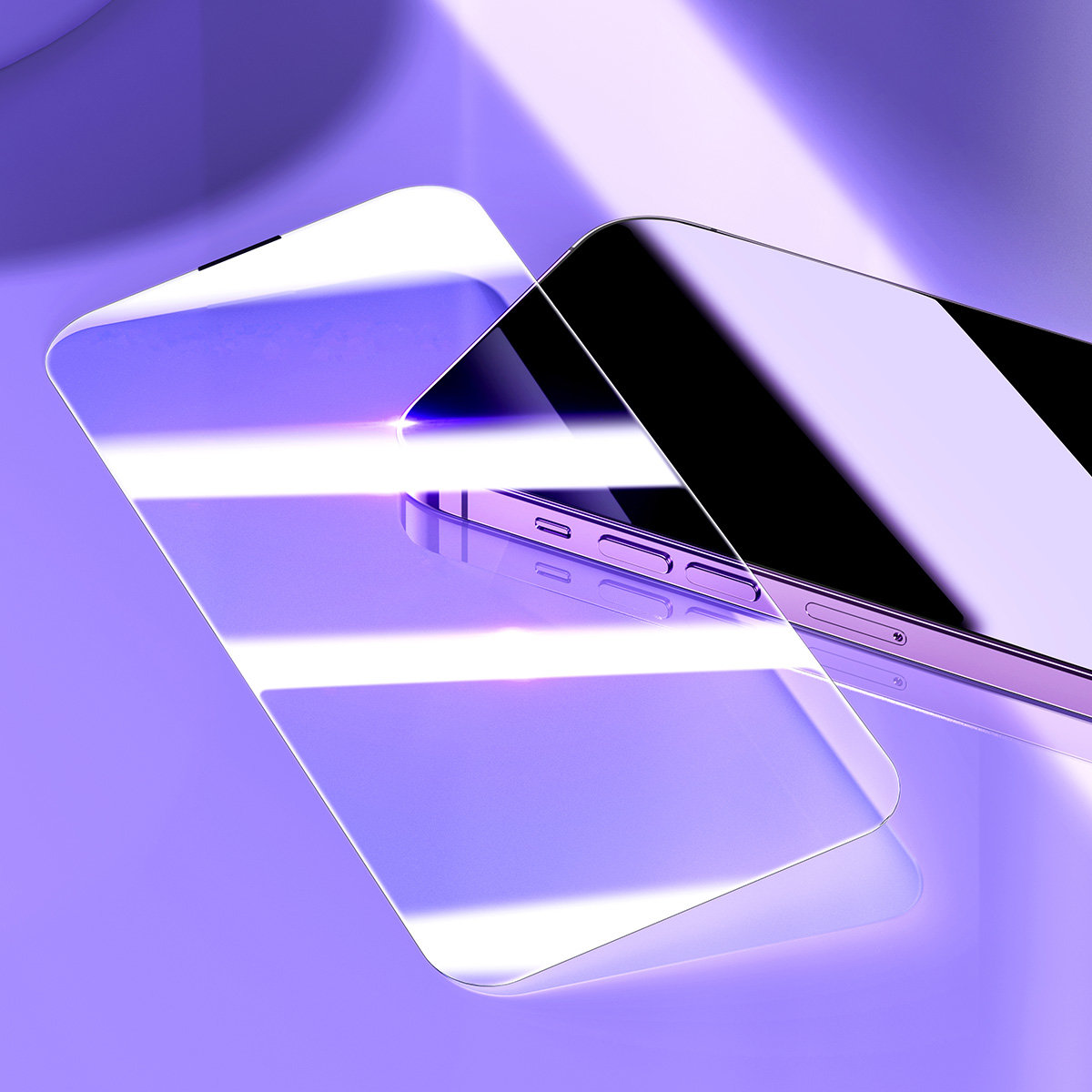 2x Grūdintas Stiklas "iphone 14 Pro" Visam Ekranui Su 0,3 Mm Garsiakalbio Dangteliu