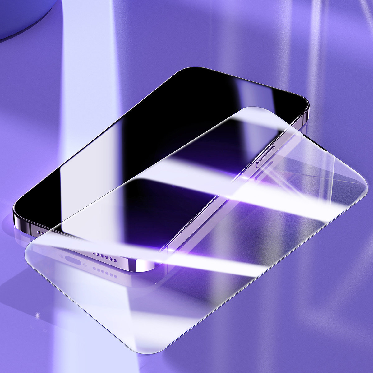 2x Grūdintas Stiklas "iphone 14 Pro" Visam Ekranui Su 0,3 Mm Garsiakalbio Dangteliu