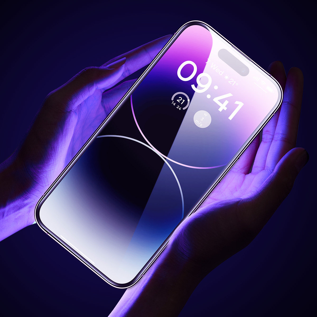 Grūdintas Stiklas "iphone 14 Pro" Visam Ekranui Su 0,3 Mm Garsiakalbio Dangteliu