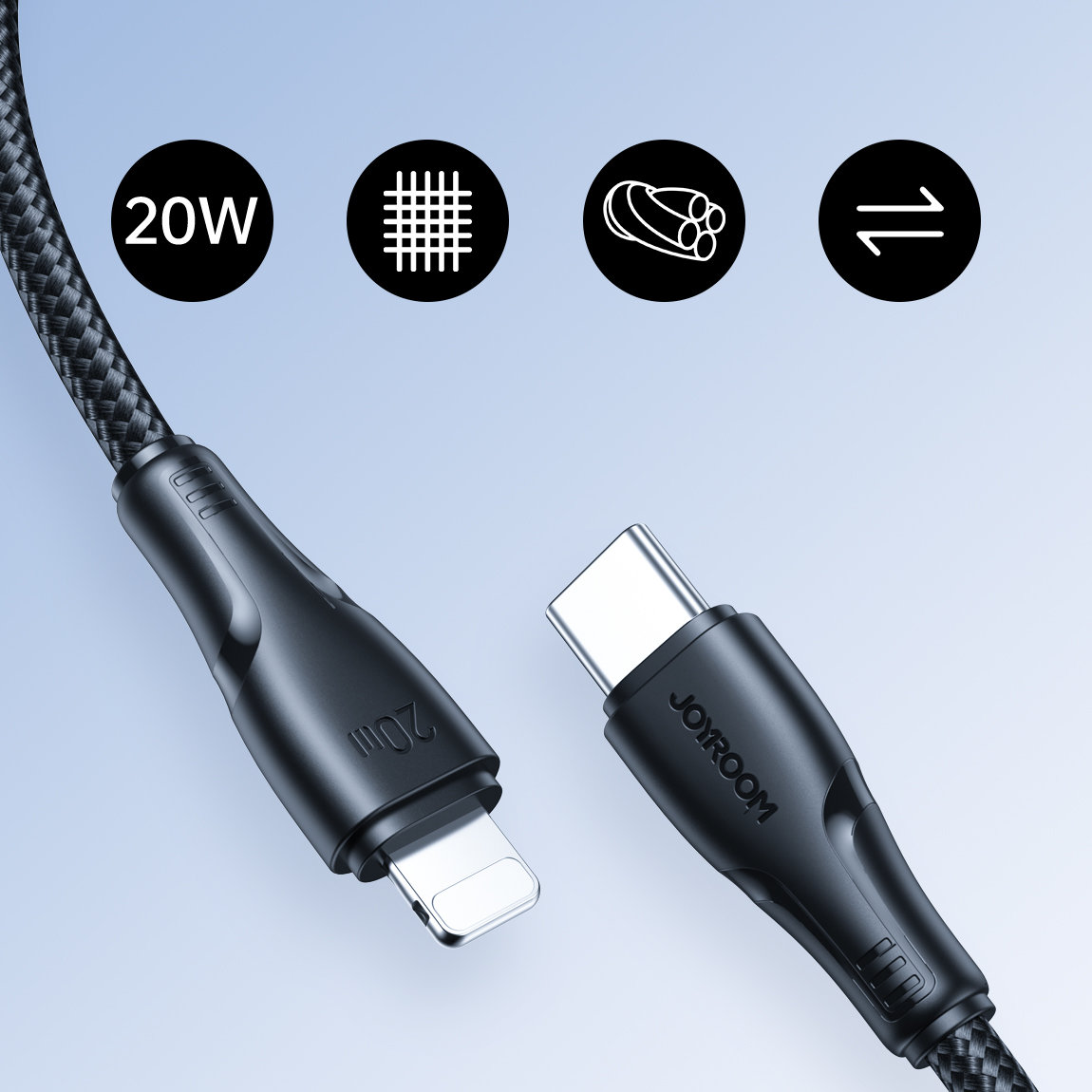 "surpass" Serijos Usb-c - "lightning" 20w "iphone" Kabelis 0,25 M Juodas