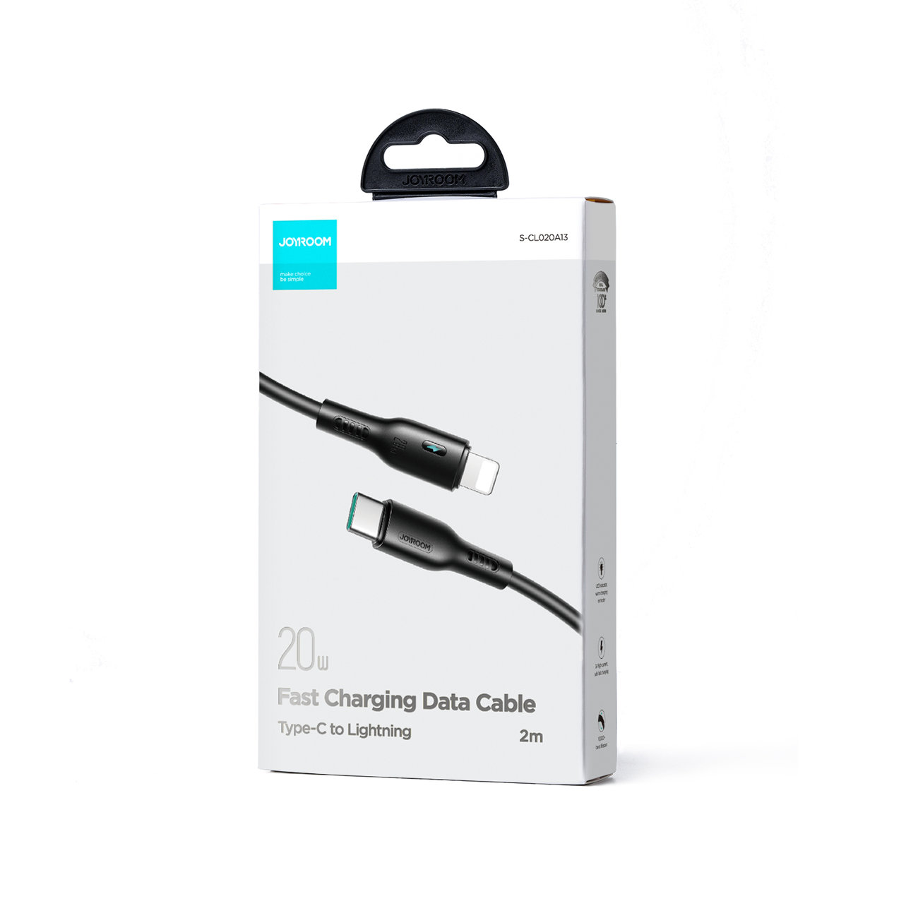Usb-c - "lightning" 20w "iphone" Kabelis Su Led Indikatoriumi 2 M Juodas