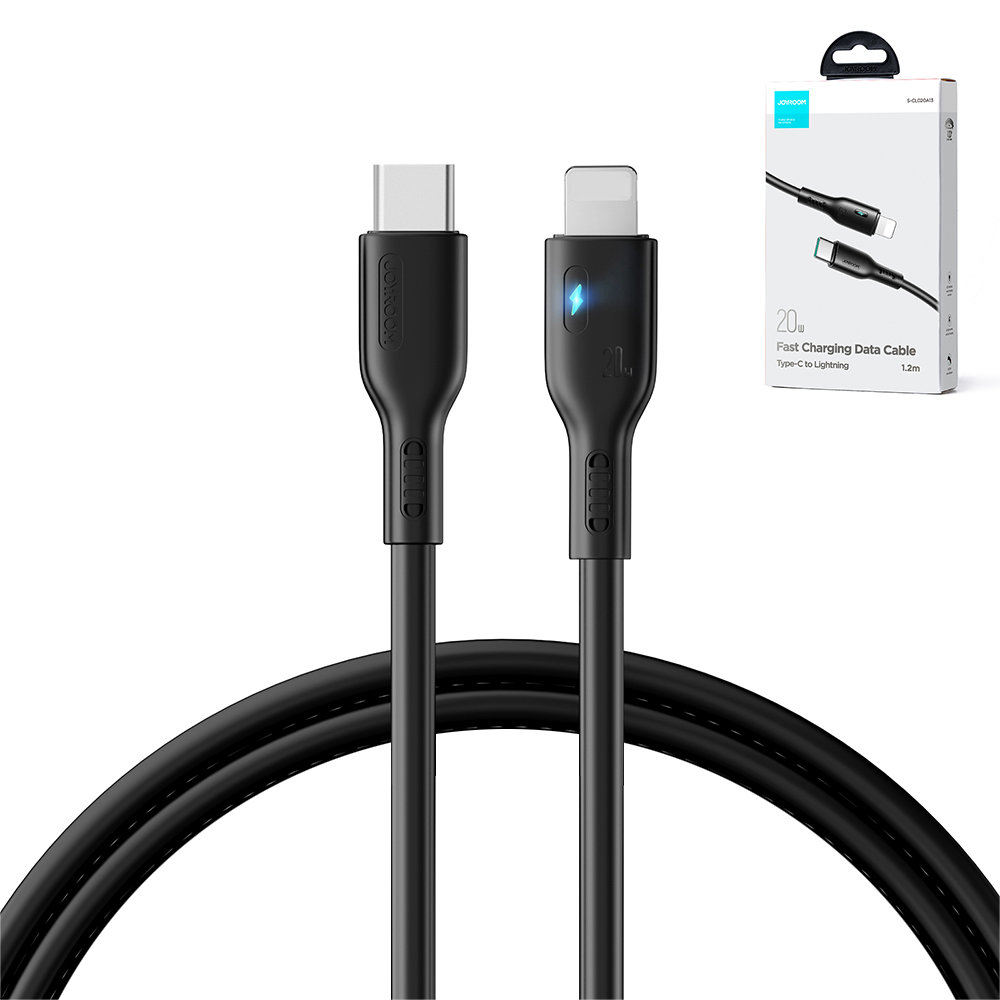 Usb-c - "lightning" 20w "iphone" Kabelis Su Led Indikatoriumi 2 M Juodas