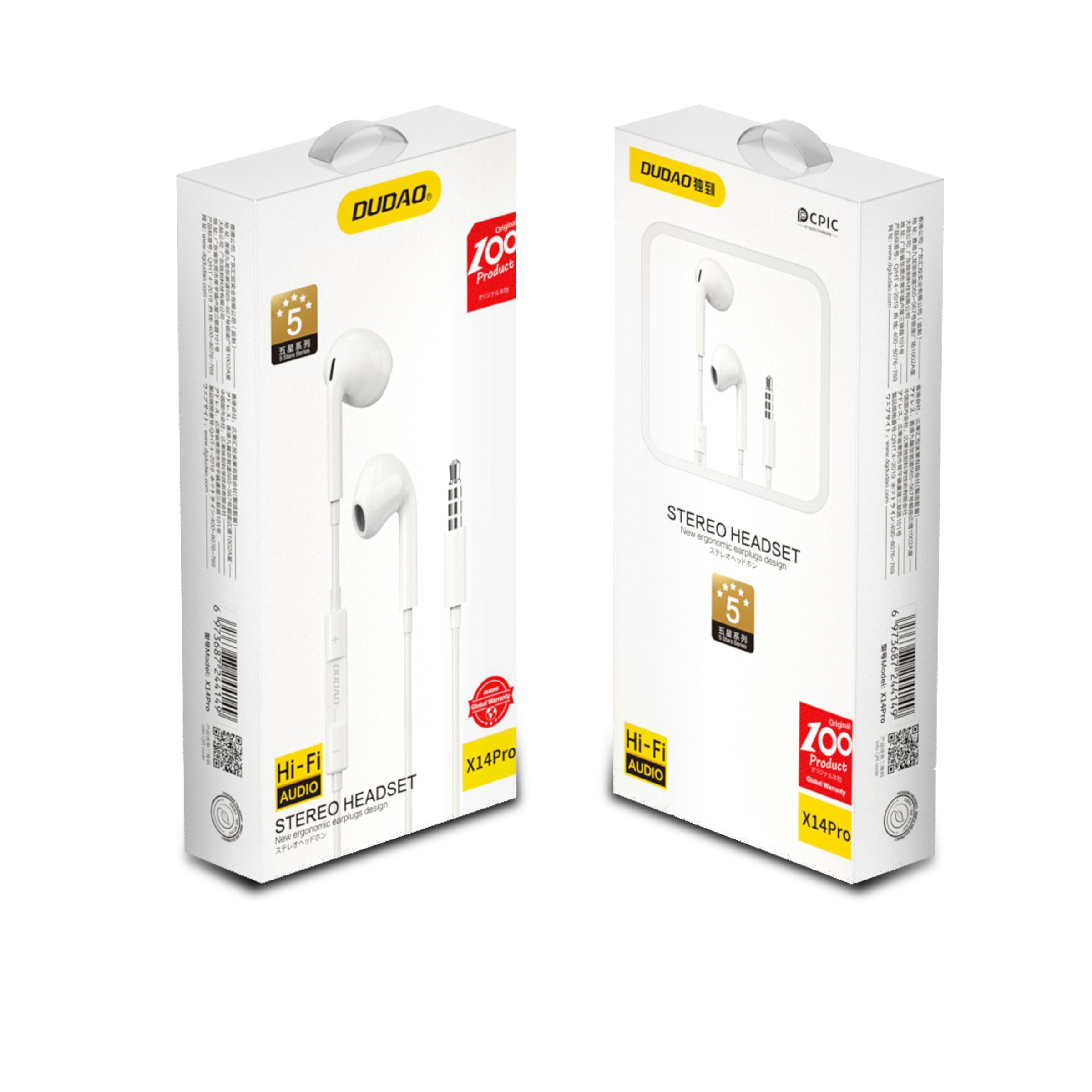 Laidinės Ausinės į Ausis Su 3,5 Mm Minijack Jungtimi, Baltos Spalvos
