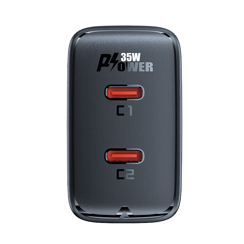 Gan 35w Pd 2x Usb-c Greitasis įkroviklis Juodas