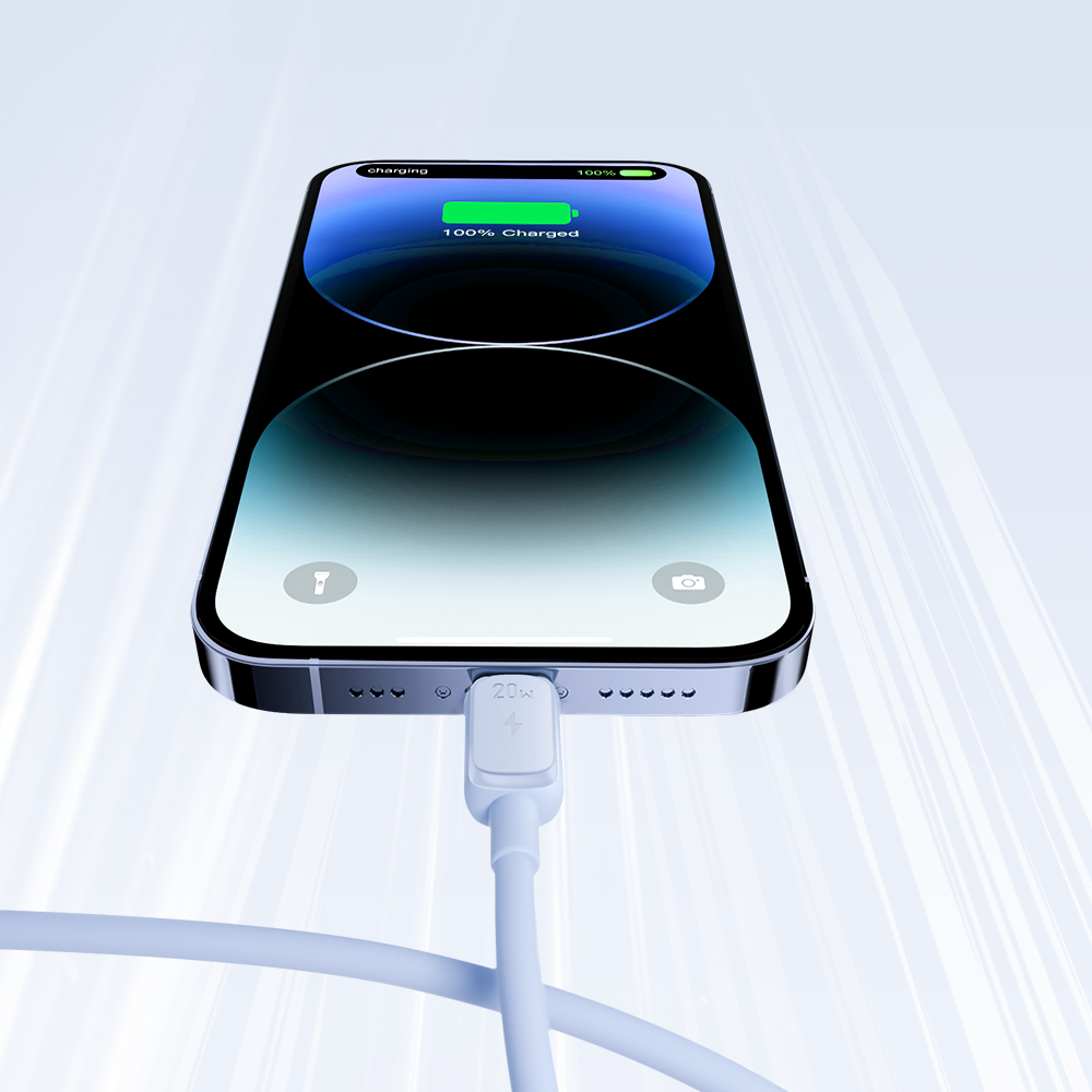 Kabelis "iphone" Usb-c - "lightning" 20w 1,2 M Mėlynas