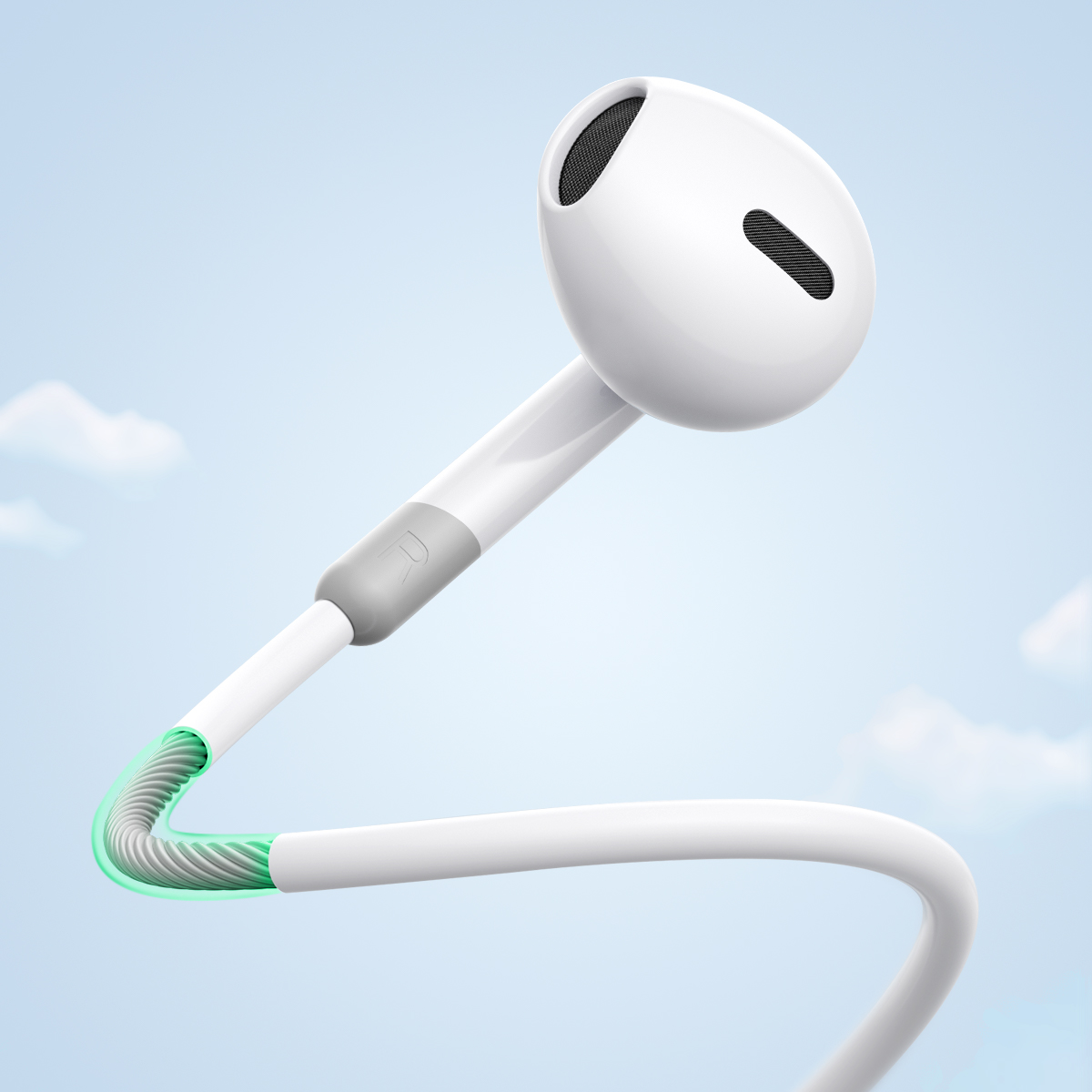 Laidinės Mini Jack 3,5 Mm Ausinės Su Nuotolinio Valdymo Pulteliu, Baltos Spalvos
