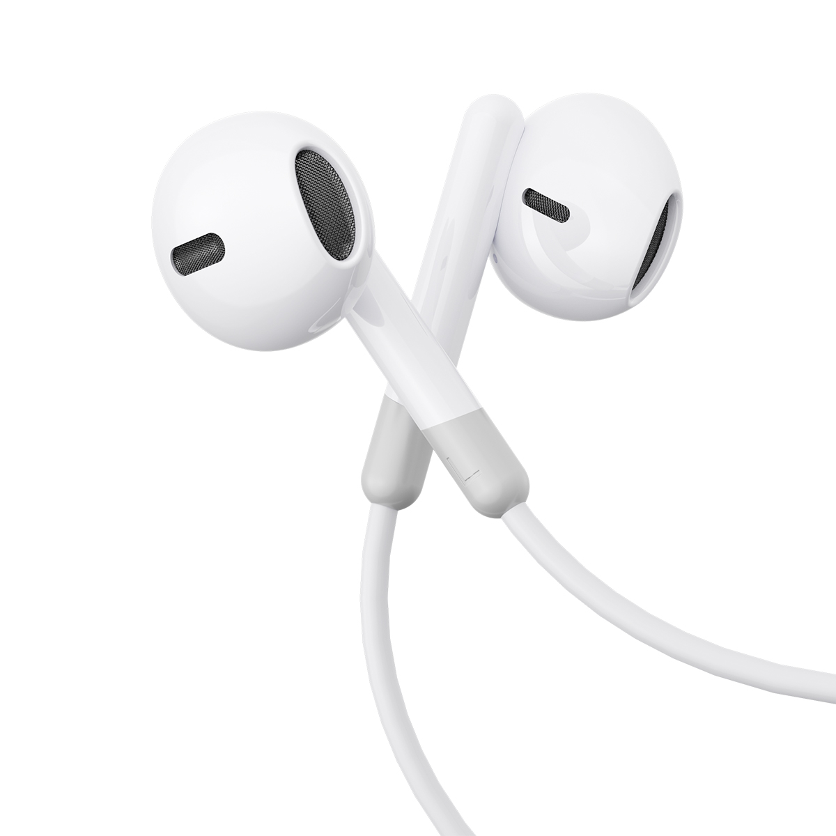 Laidinės Mini Jack 3,5 Mm Ausinės Su Nuotolinio Valdymo Pulteliu, Baltos Spalvos