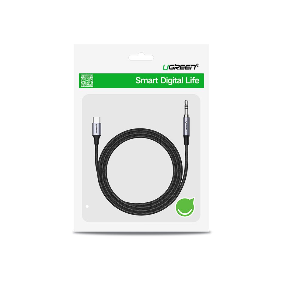 Stereofoninis Garso Kabelis Aux 3,5 Mm Mini Lizdas - Usb-c, Skirtas Planšetiniam Telefonui, 1 M, Juodas