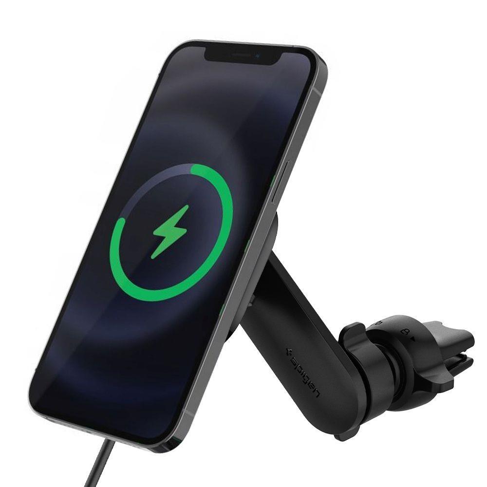 Magnetinis Laikiklis Su "magsafe" įkrovikliu 7,5 W, Skirtas Priekinio Stiklo Grotelėms, Juodas