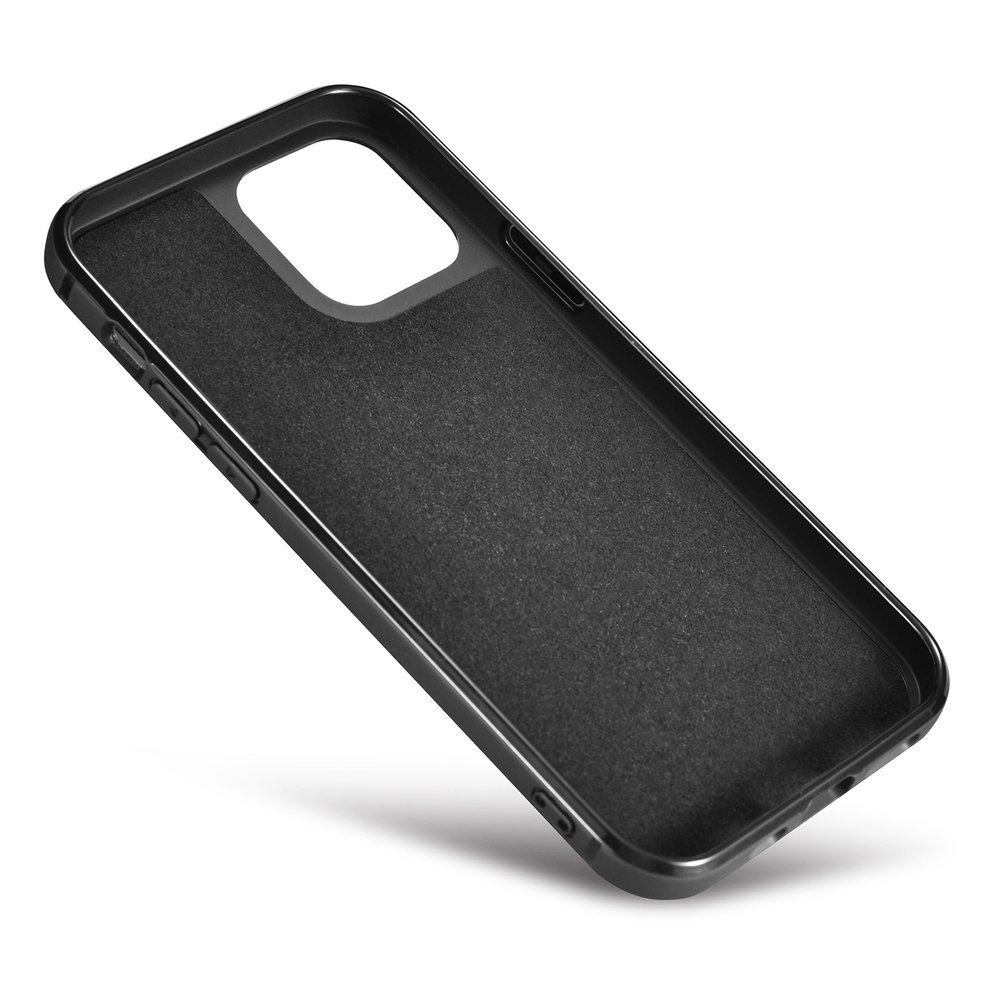 Tikra Oda Dengtas Dėklas Iphone 12 Mini Leather Oil Wax Juodas