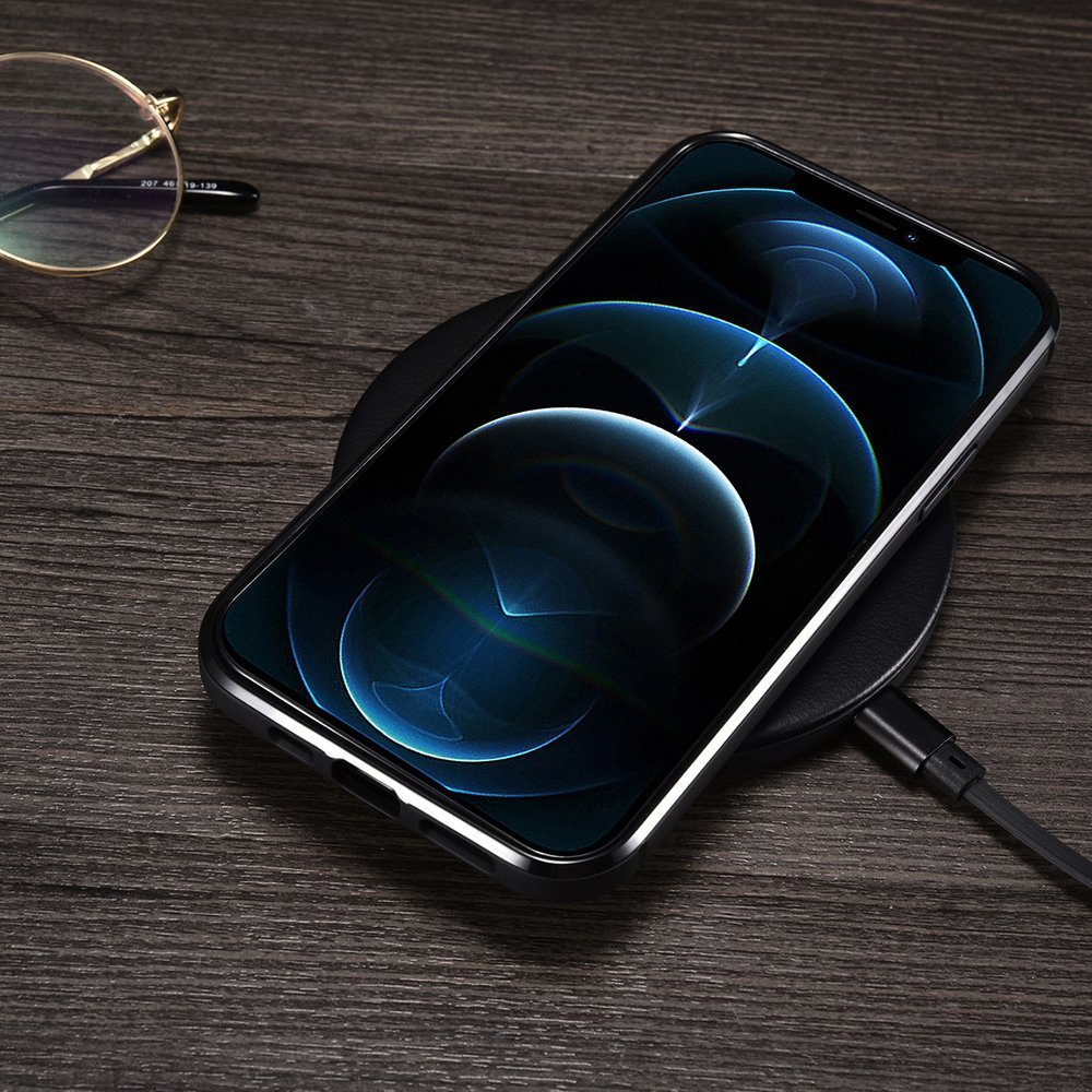 Tikra Oda Dengtas Dėklas Iphone 12 Mini Leather Oil Wax Juodas