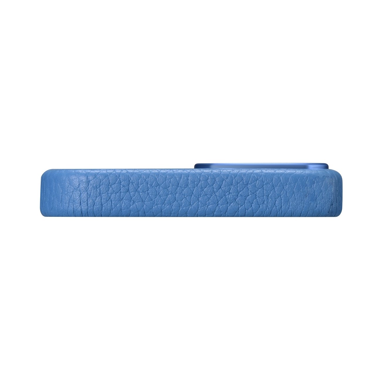 Odinis "iphone 14 Pro" Magnetinis Dėklas Su Magsafe Litchi Premium Leather Case Blue