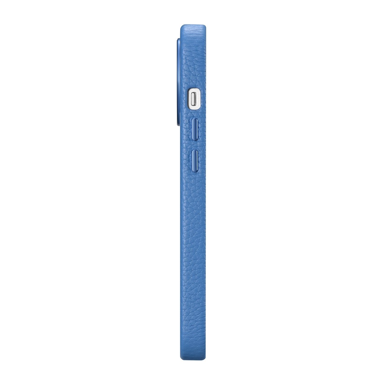 Odinis "iphone 14 Pro" Magnetinis Dėklas Su Magsafe Litchi Premium Leather Case Blue