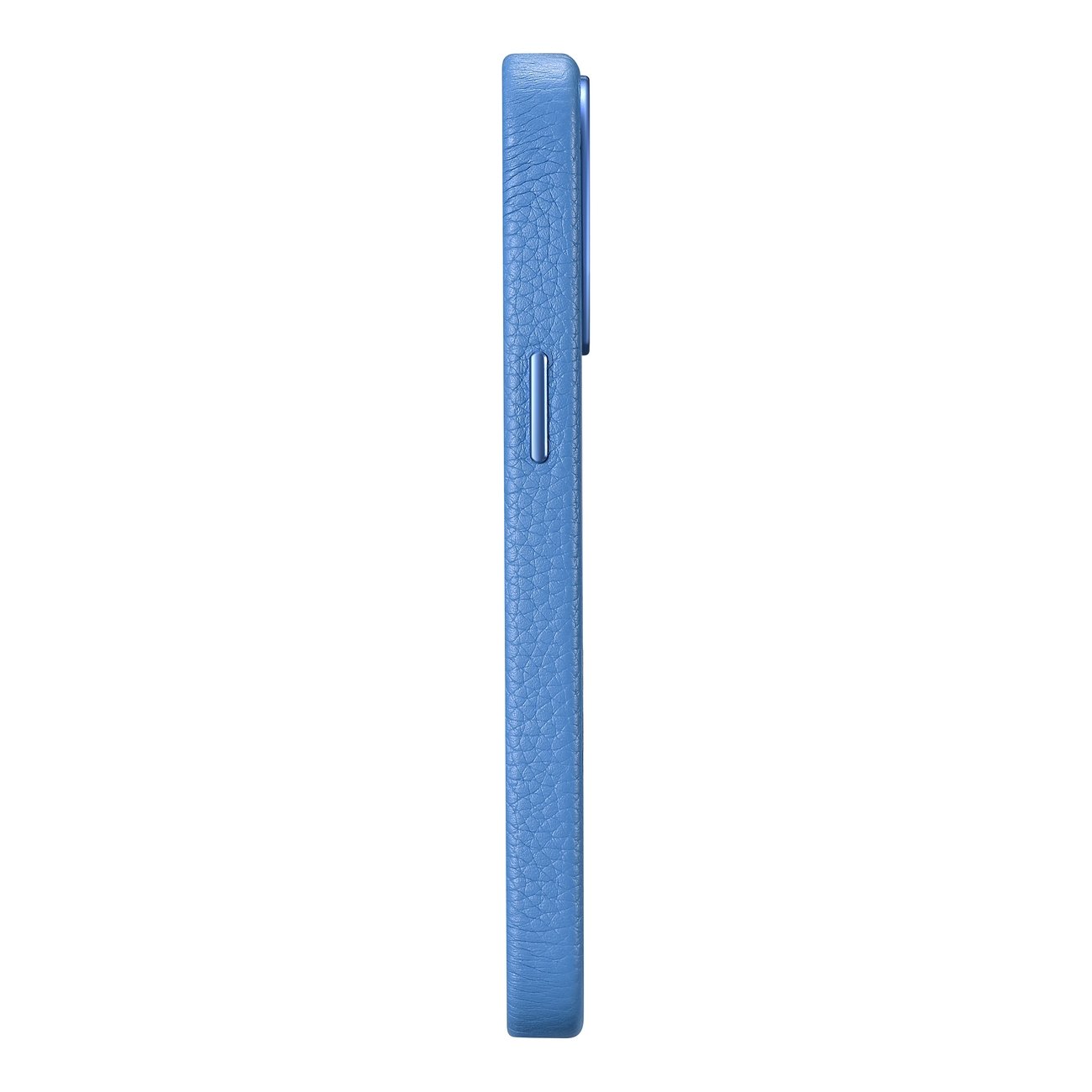 Odinis "iphone 14 Pro" Magnetinis Dėklas Su Magsafe Litchi Premium Leather Case Blue