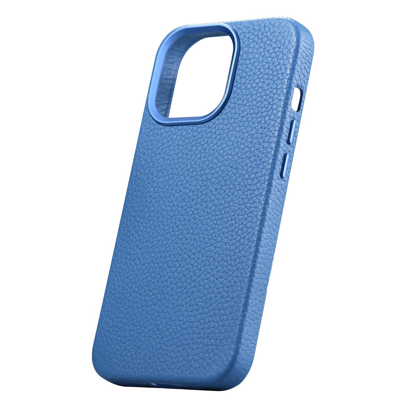 Odinis "iphone 14 Pro" Magnetinis Dėklas Su Magsafe Litchi Premium Leather Case Blue