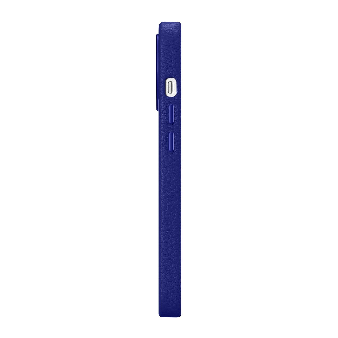Odinis "iphone 14 Pro Max" Magnetinis Dėklas Su Magsafe Litchi Premium Leather Case Tamsiai Mėlynas